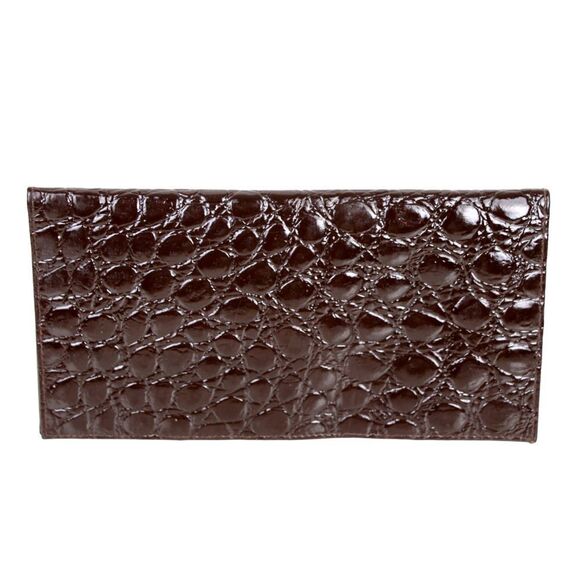 Marina Di Carrara PATENT BROWN GENUINE LEATHER ID CARD BILL BIFOLD WALLET PURSE - Picture 1 of 8